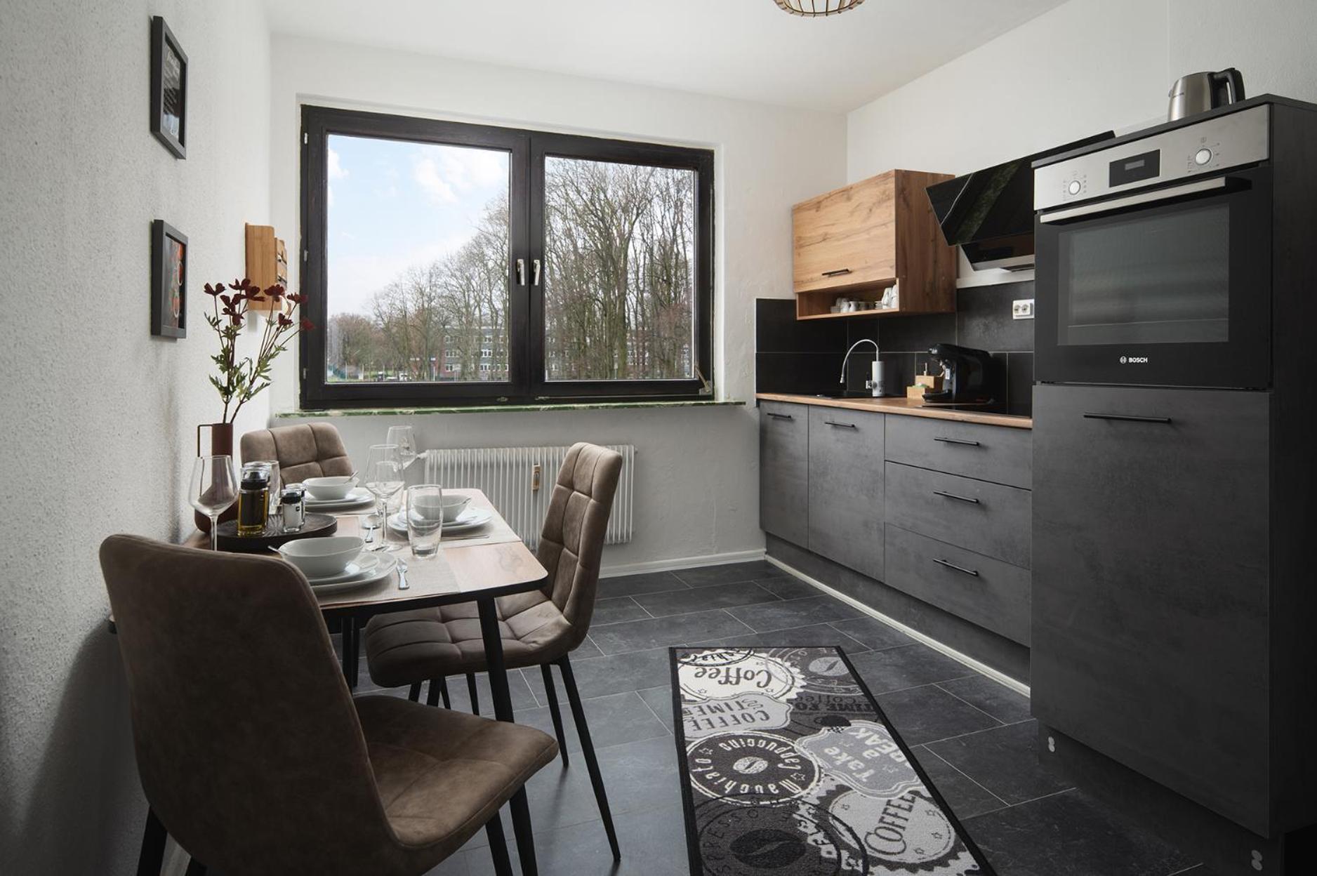 1-4 Gaeste Wohnung W-Lan, Netflix, Amazon, Parken, Arbeitsplatz, 24H Check In ,Vollausgestattet Kueche, Handtuecher Seife U,V,M Fuer Geschaeftsreisende, Paare, Familien , Datteln Bagian luar foto